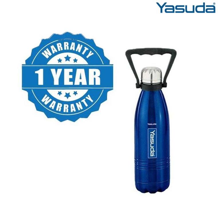 Yasuda 1000ml Vacuum Bottle Blue and Stainless steel color (YS-CB1000)